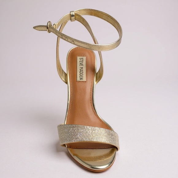 Steve Madden Shoes - ✨Steve Madden Gold Rhinestone Strappy Heeled Sandals ✨